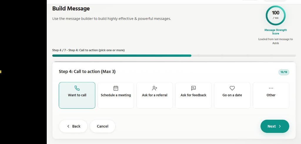 মেসেজ বিল্ডার স্ক্রিনশট, ধাপ 2 এর ৬
