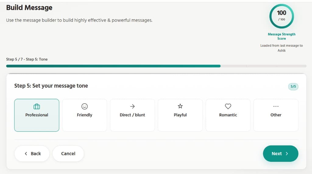 মেসেজ বিল্ডার স্ক্রিনশট, ধাপ 3 এর ৬